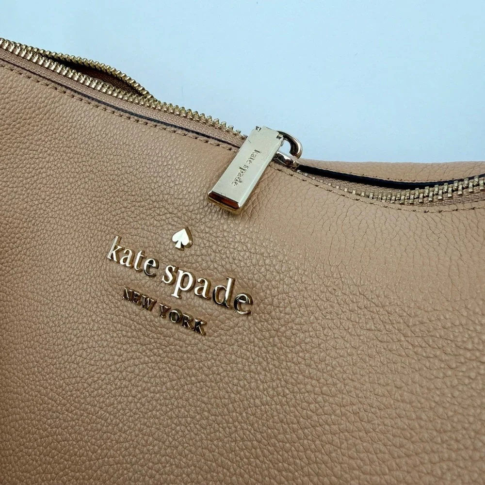 Kate Spade New York Rosie Beige Pebbled Leather Crossbody Bag Gold Tone Hardware
